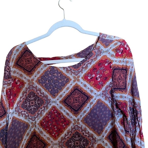Altar'd State Womens Size Medium Multicolor Rayon Paisley Print Blouse - Picture 2 of 5
